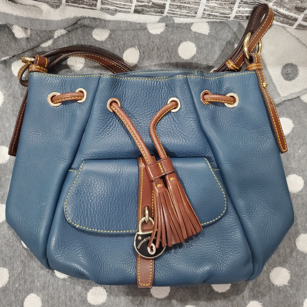 Dooney & Bourke Blue and Brown Shoulder Bag